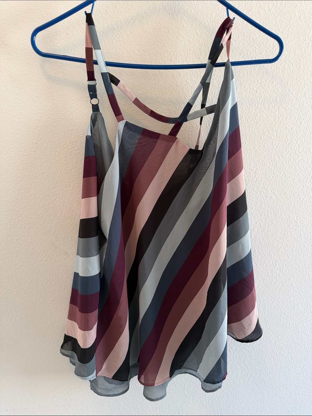 ✨ Torrid Diagonal Stripe Layered Cami Tank Top with Strappy Back